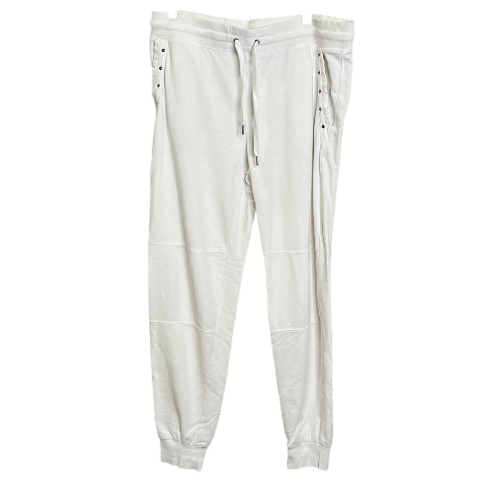 PJ Salvage Womens White Studded Side Pocket Jogger Sweatpants‎ Size Large